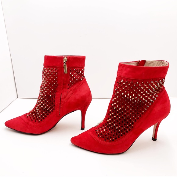{ZARA} Suede Studded Ankle Boots - Picture 6 of 16